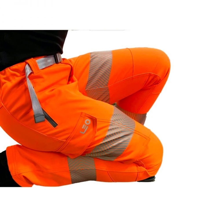 Leo Workwear WTL01-O Starcross Women's Stretch Work EcoViz Hi Vis Trouser Orange